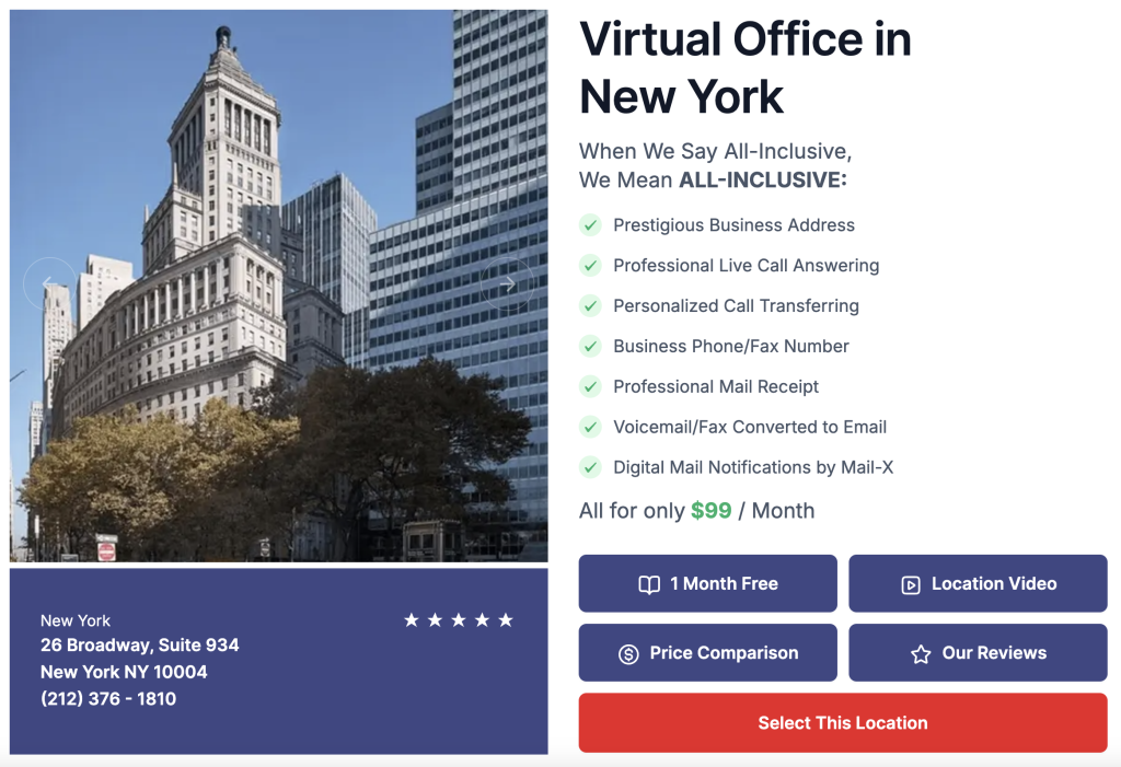 Virtual Office Space in New York